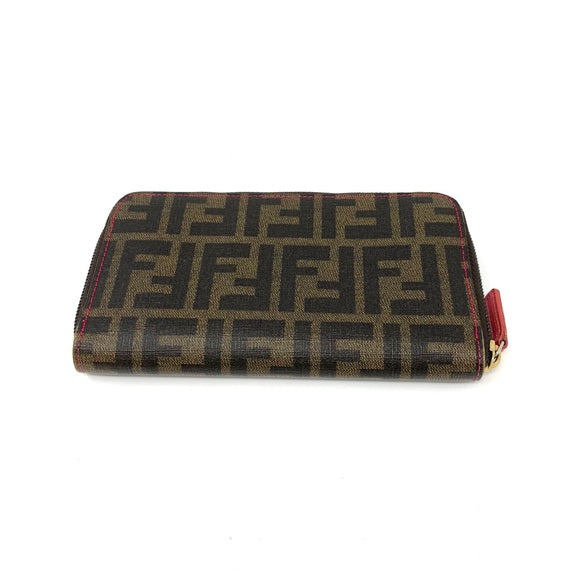 Fendi continental wallet canvas FF print zucca pink