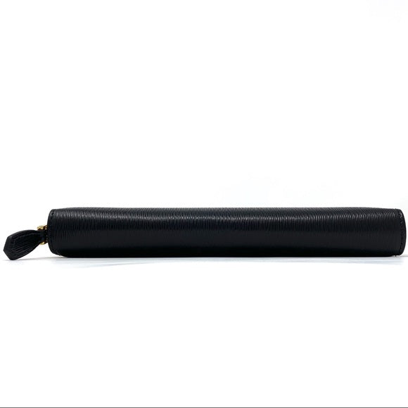 Prada Continental zip Wallet black leather Designer Consignment From Runway With Love